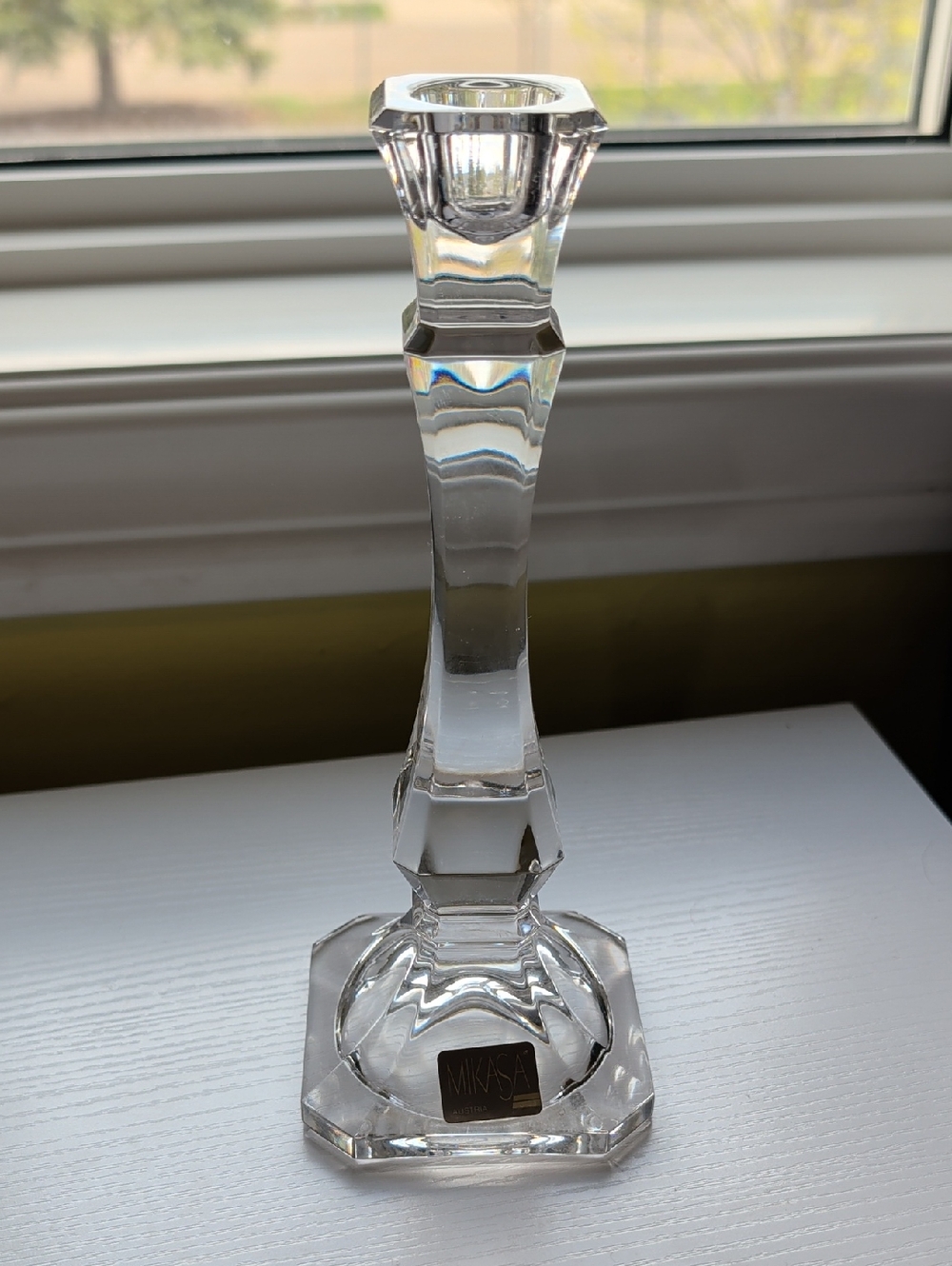 Mikasa Austria Lead Crystal Taper Candlestick Holder Vintage